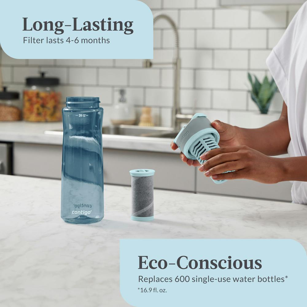 Contigo® Clybourn Freeflow Filtration Tritan Water Bottle with AUTOSEAL® LID, 24oz - Dark Ice