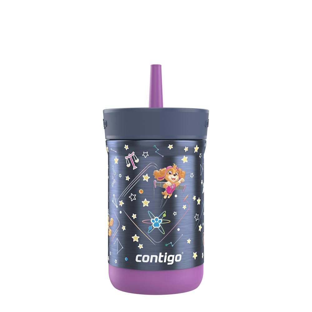Contigo® Kids Leighton Spill-Proof Stainless Steel Tumbler with Straw, 12oz. J2 Deep Purple Space Zodiac