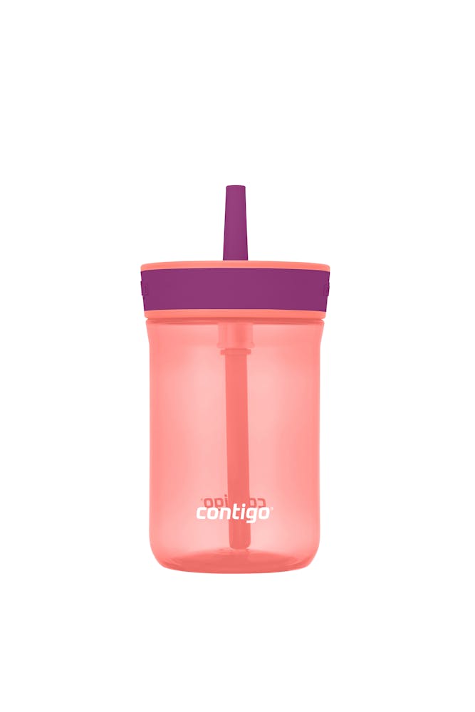 Kids Leighton Spill-Proof Tumbler with Straw, 14oz., 2-Pack K3 Coral Grape
