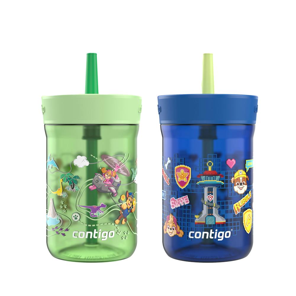 Kids Leighton Spill-Proof Tumbler with Straw, 14oz., 2-Pack K3 Blue and Green Aubrey