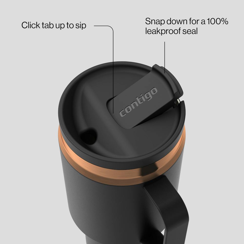 30 oz SnapSeal™ Tumbler (w/ Straw & Handle) H6 - Licorice Bronze