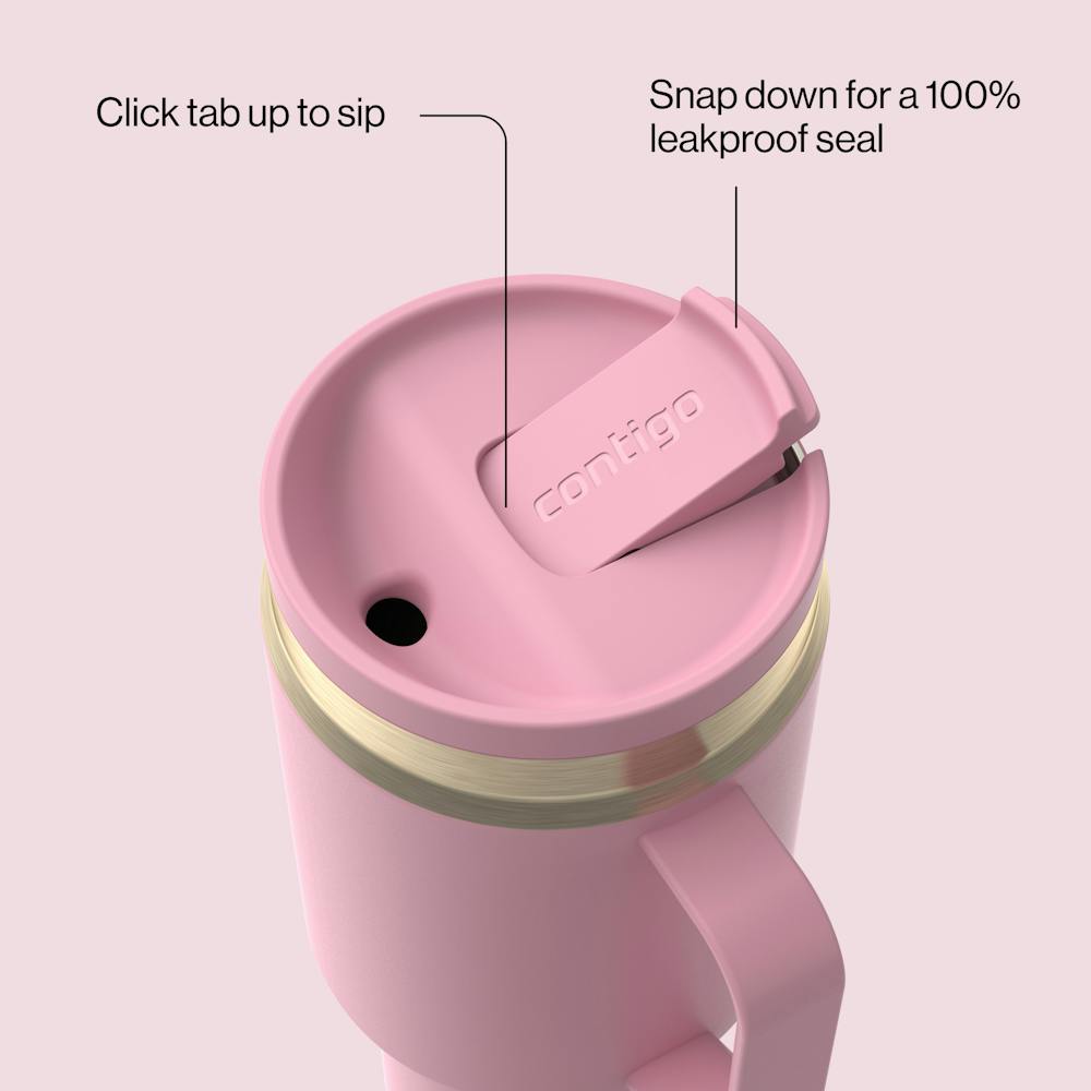 30 oz SnapSeal™ Tumbler (w/ Straw & Handle) H6 - Pink Diamond Champagne