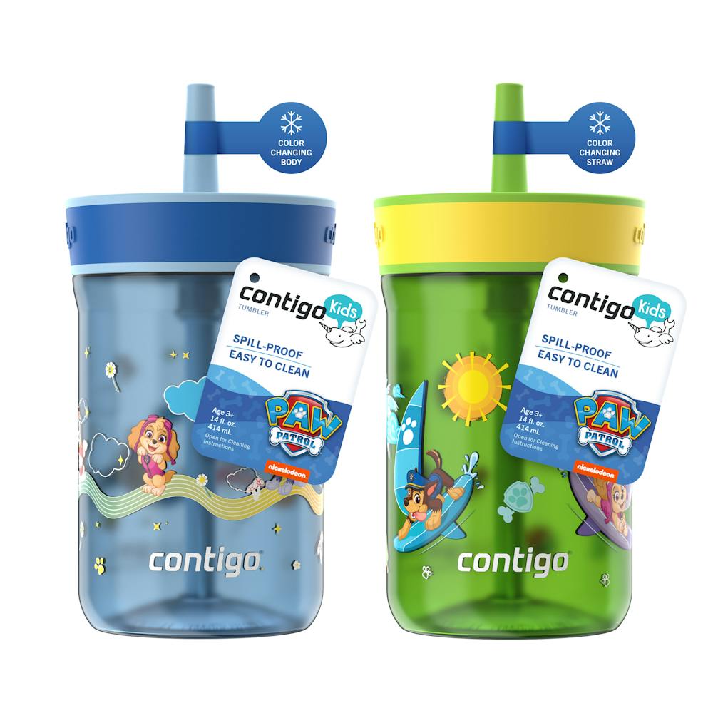 Kids Leighton Spill-Proof Tumbler with Straw, 14oz., 2-Pack K3 Cool Lime & Glacier