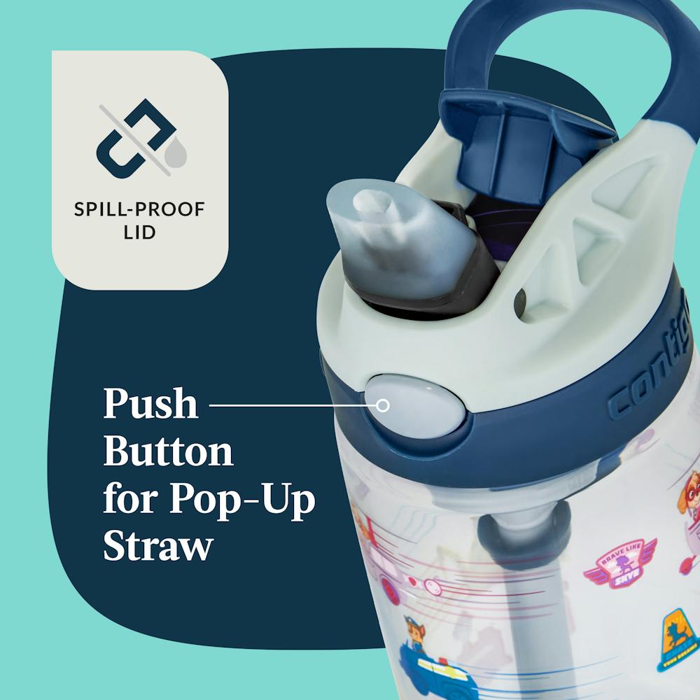 Contigo® Kids Water Bottle with Redesigned AUTOSPOUT® Straw, 14 oz, 2 pack - Macaroon PAW Patrol & Periwinkle PAW Patrol