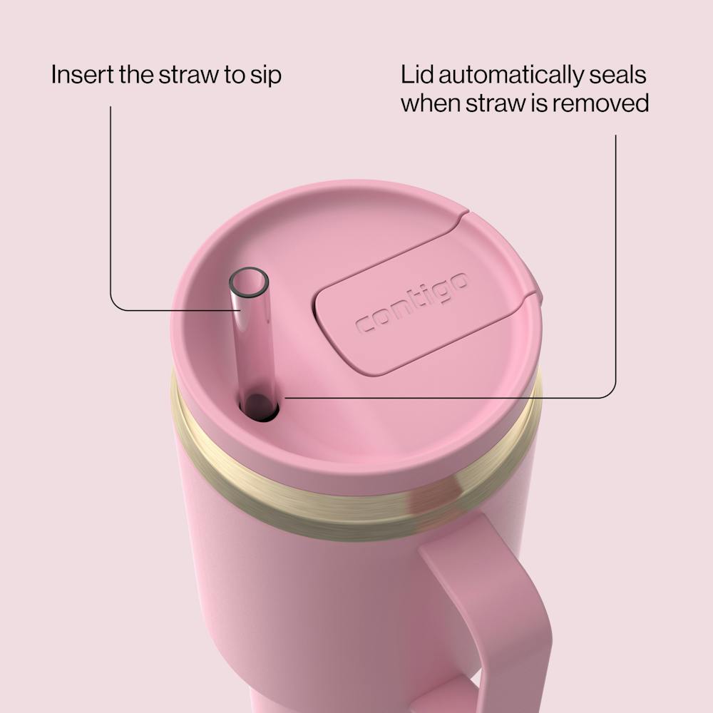 30 oz SnapSeal™ Tumbler (w/ Straw & Handle) H6 - Pink Diamond Champagne