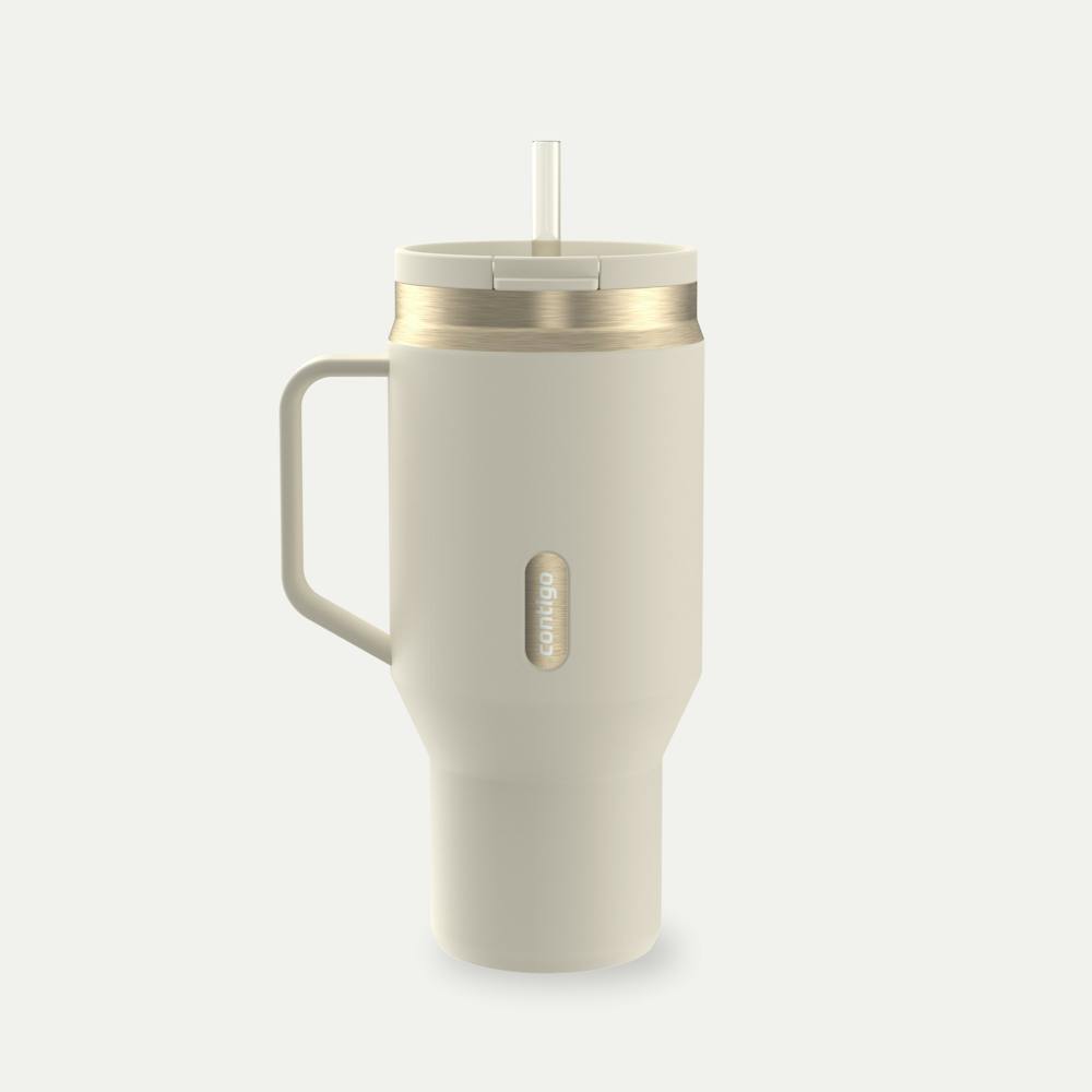30 oz SnapSeal™ Tumbler (w/ Straw & Handle) H6 Oatmilk Champagne