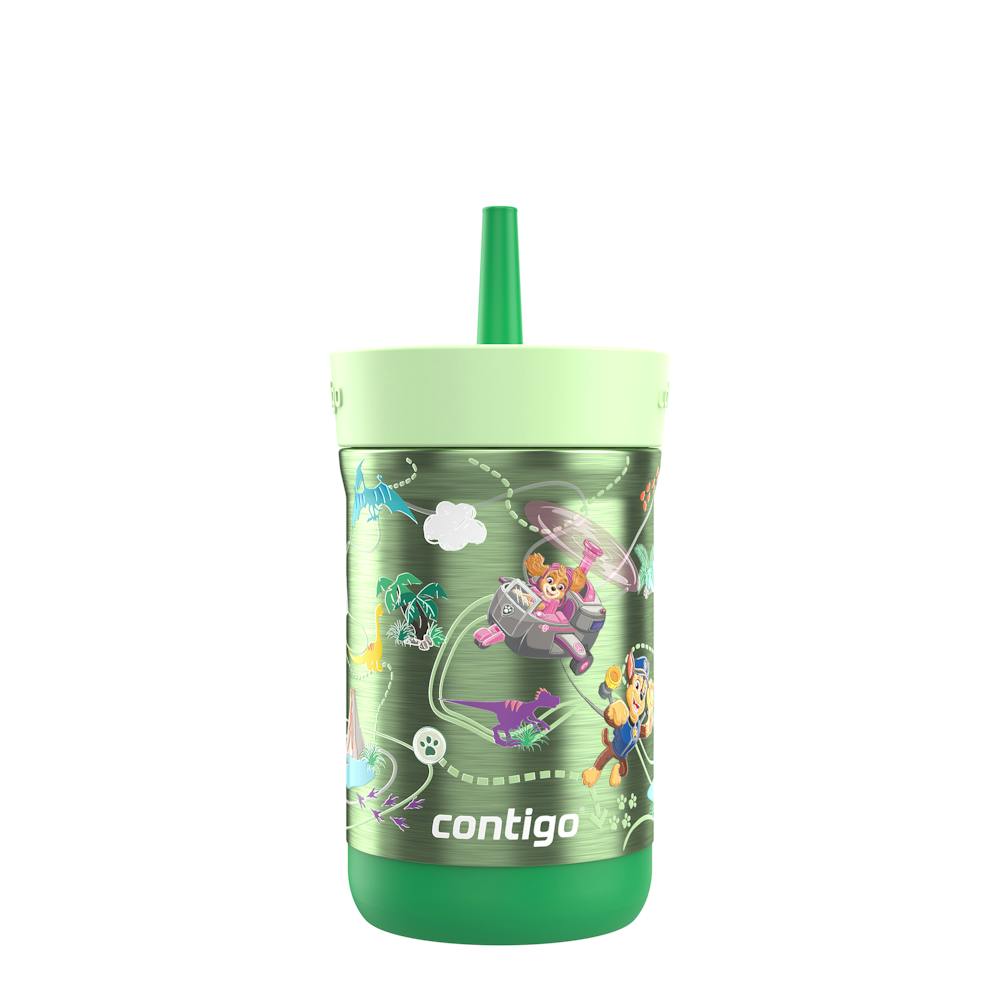 Contigo® Kids Leighton Spill-Proof Stainless Steel Tumbler with Straw, 12oz. J2 Dark Green Dino Treks