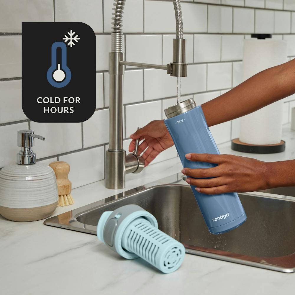 Contigo® Clybourn Freeflow Filtration Tritan Water Bottle with AUTOSEAL® LID, 24oz - Dark Ice